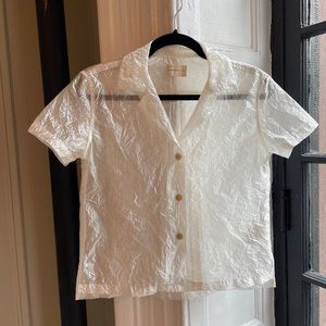 Simon Miller Crinkle Shirt - White/Sheer XS